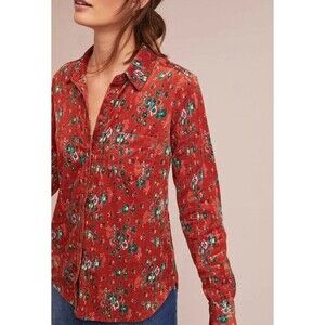 Anthropologie Building 18 Southwestern Corduroy Button Down Shirt Size 4 EUC!!